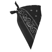 BLACK PRINTED DESIGN BANDANA NECKERCHIEF COWBOY WESTERN FANCY DRESS ACCESSORY