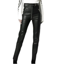 Women's Black Leather Pants