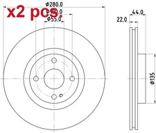 X2 PCS FRONT BRAKE DISC ROTOS