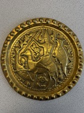 Vintage brass plate wall decor - vintage,