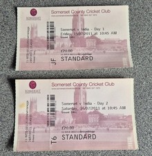 USED CRICKET TICKET ** SOMERSET VS INDIA ** 2011 TOUR MATCH AT TAUNTON