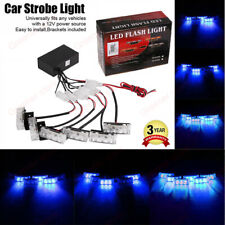 Car 6X 3 LEDs Blue Strobe Emer