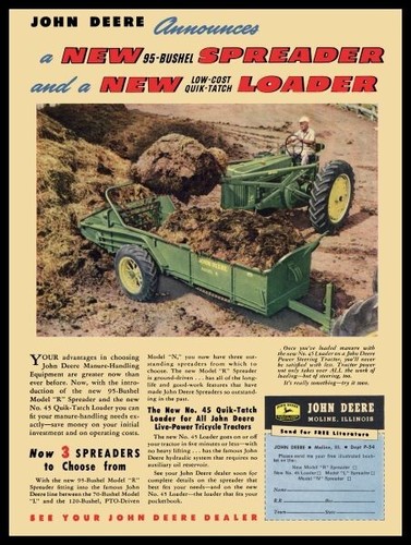 1956 john deere spreader - deere, &