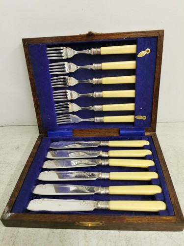 Boxed set six silver - of, plated