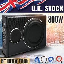 8'' 800W Active Underseat Car Bass Box Audio Subwoofer Sub Speaker Amplifier BT