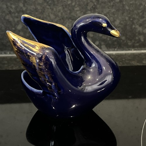 Limoges swan cobalt blue - limoges,