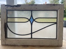 Lovely Art Deco Stained Glass Window: Royal Diamond Blue 3/3 ODS10