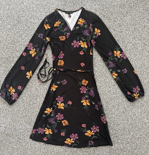 New look wrap over dress - over, black