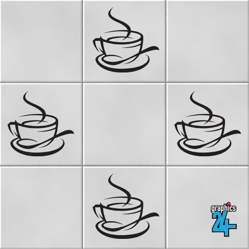 Coffee cups vinyl - wall, tile