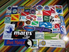 vtg 1980s 1990s Scuba Diving surf patch - PADI Mares Barbados