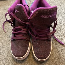 Girls Purple Sparkly Heelys Size 6 Hardly Used 