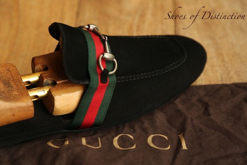 Gucci black suede silver bit - gucci,