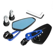 Black&Blue 1 Pair Universal Motorcycle 7/8" Handle Bar End Rearview Side Mirror