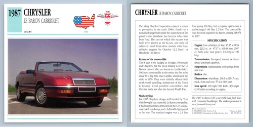 Chrysler baron cabriolet - le,