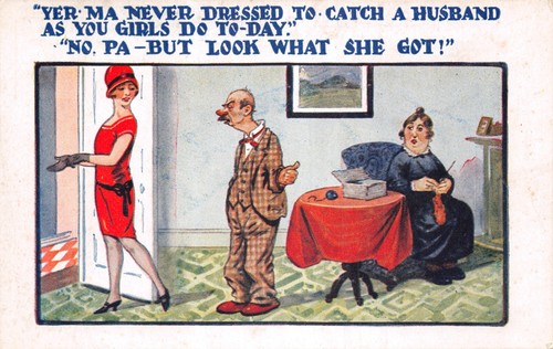 Old comic postcard - h,