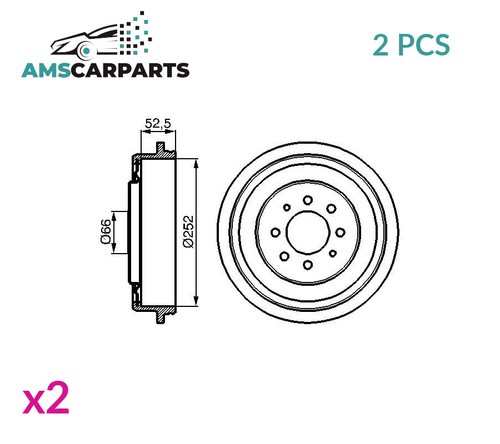 Brake drum pair set rear - drum,