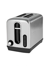 Stainless Steel 2 Slice Toaster with 6 Browning Controls Reheat Defrost Settings