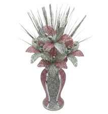 Pink silver vase - silver,