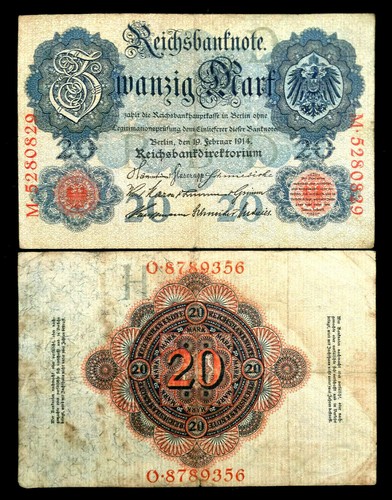 German reichsbanknote 1914 - german,