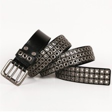 Men Genuine Leather Belt Punk