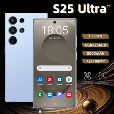 Unlocked S25 Ultra 5G Smartphone 7.3" 8GB+256GB Dual SIM Android Mobile Phones