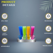 Plastic Shot Drinking Glasses Clear or Neon Party Bar Games Drink 30ml REUSABLE