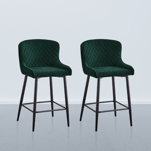 2pcs velvet bar stools set - 2pcs,