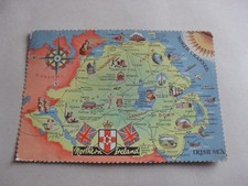 POSTCARD - MAP - NORTHEN IRELAND - ENNISKILLEN - ANTRIM - DROMORE - ARMAGH