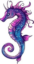 Colourful Seahorse Wall Art