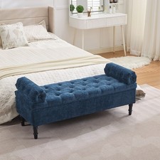 Chenille Storage Ottoman Seat