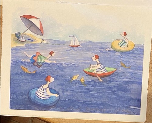 Wall art print swimmers - print,