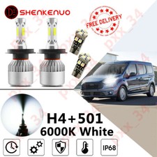 FOR Ford Transit Connect - 4X LED High/Low/Side Headlight Bulbs Super White S2