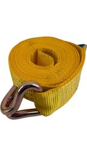 Tensys Tow Strap Polyester Fixed End With Hooks 4000daN Yellow Heavy Duty