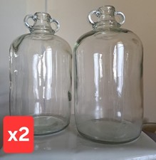 2x 5L Glass Demijohn Bottles