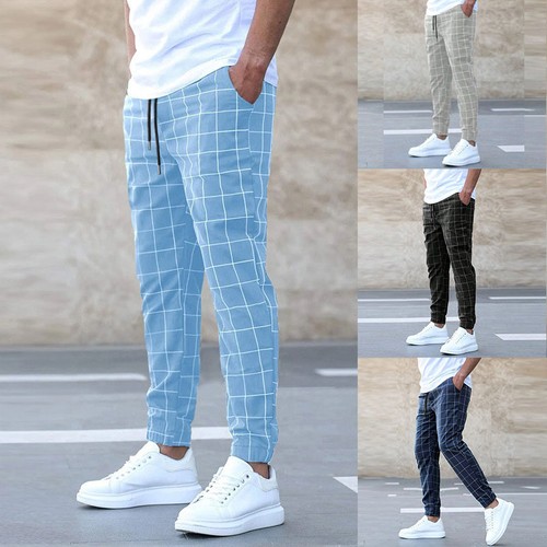 Casual men check trousers - men,