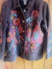 Indigo Moon Embroidered Jacket Size Small Multicoloured