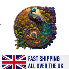 Peacock Round Wooden Jigsaw