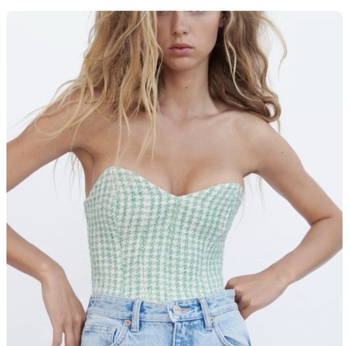 Zara tweed bustier corset top - zara,