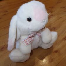 Tesco Large Bunny Rabbit Easter Plush Soft Toy White Pink Vintage  ? 13 Inches 