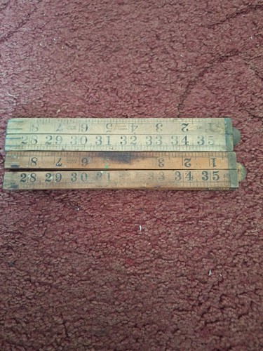 Vintage folding wooden ruler - , 4