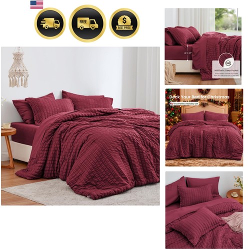 Seersucker bedding set - bedding, twin