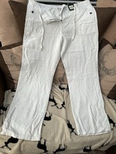 Ladies White Linen Trousers