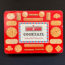 Vintage 1960’s 1970’s Huntley & Palmers Biscuit Tin Cocktail Assorted