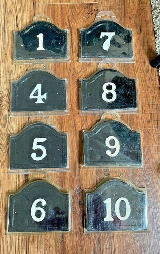 House number plate black - number,