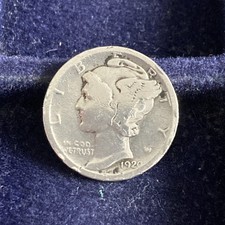 1920 US 90% Silver Mercury Dime