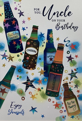 Uncle birthday card beer - birthday,