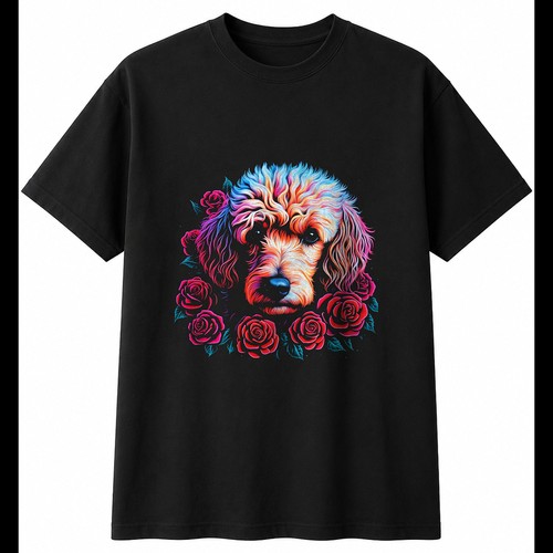 Neon miniature poodle with - neon,