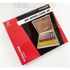 8pc Bevel Edge Wood Chisels Set Woodworking Carving Lathe Tools + Wooden Case