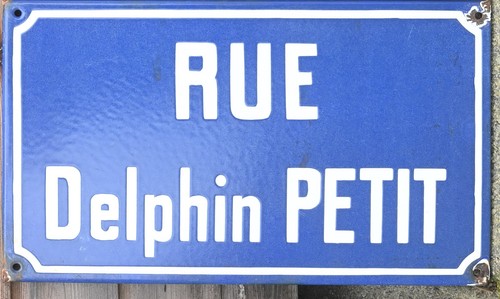 Old french street - sign, plaque