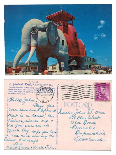 Postcard elephant hotel - postcard,